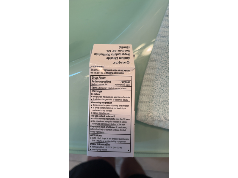 Sodium Chloride Hypertonicity Ophthalmic Solution USP, 5%, 1/2 fl oz (15ml), (Sterile), Major (RX)
