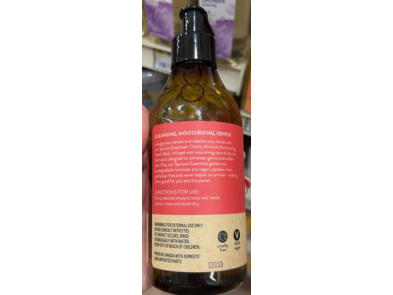 Sprouts Moisturizing Hand Wash, Cherry Almond, 12 fl oz/355 mL