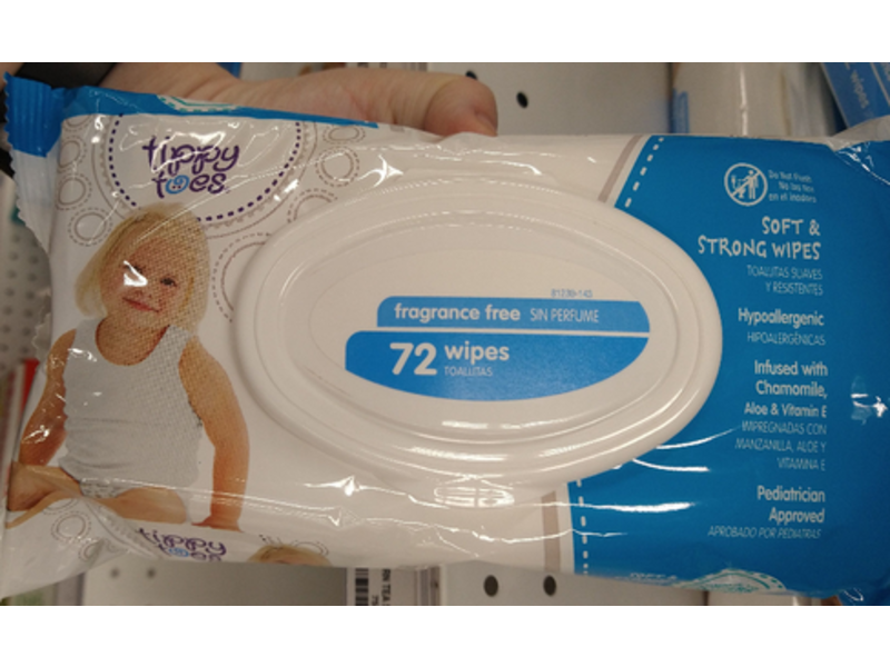 Tippy Toes Soft & Strong Wipes, Fragrance Free, 72 Count