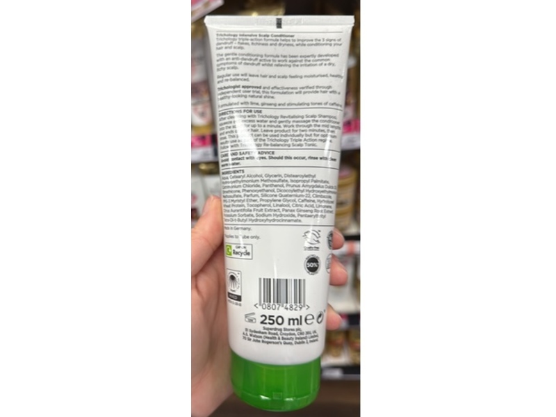 Superdrug Trichology Intensive Scalp Conditioner, Caffeine Lime Ginseng, 250 mL