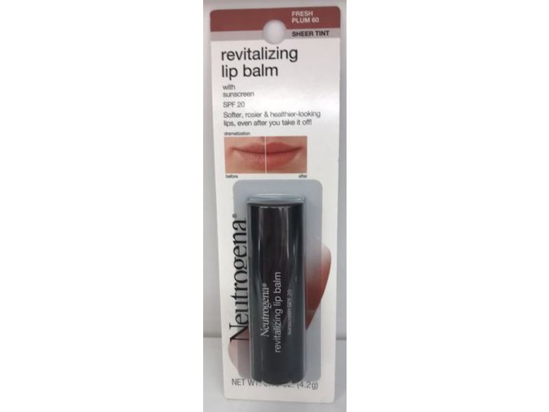 Neutrogena Revitalizing Lip Balm, Fresh Plum 60, 0.15 oz/4.2 g