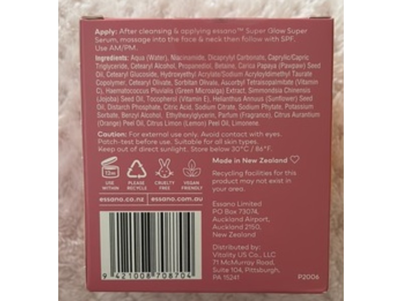 Essano Super Glow Vitamin C Moisture, 1.69 fl oz/50 mL