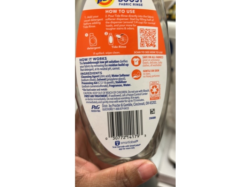 Tide Fabric Rinse, Clean Boost, 16 fl oz/473 mL