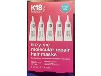 K18 Biomimetic HairScience Leave-in Molecular Repair Hair Mask, 0.17 fl oz/5 mL, Pack Of 5 - Image 3