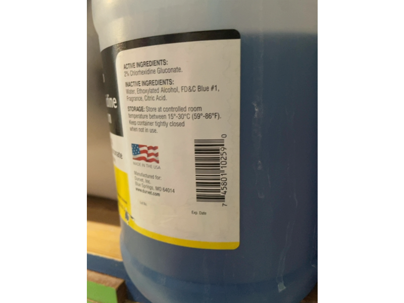 Durvet Chlorhexidine Solution, Chlorhexidine Gluconate 2%, 3.785 L