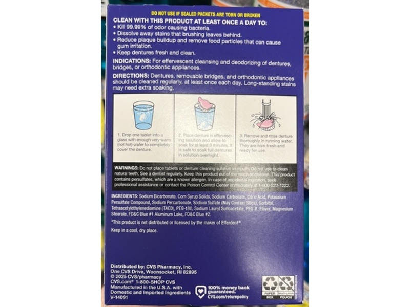 CVS Daily Cleanser Antibacterial Denture Tablets, 90 Count