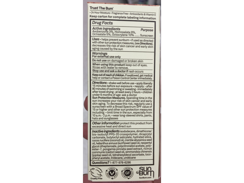 Sun Bum Daily Sunscreen Face Gel, SPF 50, 1.7 fl oz/50 mL