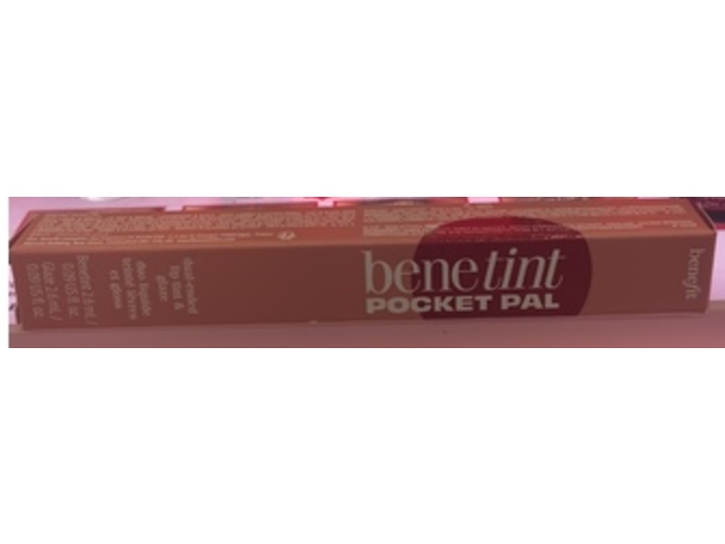 Benefit Bene Tint Pocket Pal Dual-Ended Lip Tint & Glaze, Dark Cherry, 0.09 fl oz/2.6 mL