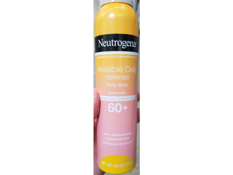 Neutrogena Invisible Daily Defense Body Spray, SPF 60 +, 5.0 oz/141 g