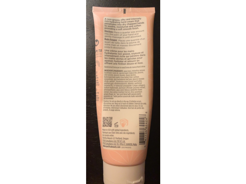 Pacifica Beauty Vegan Collagen Hand Cream, 4 fl oz/118 mL