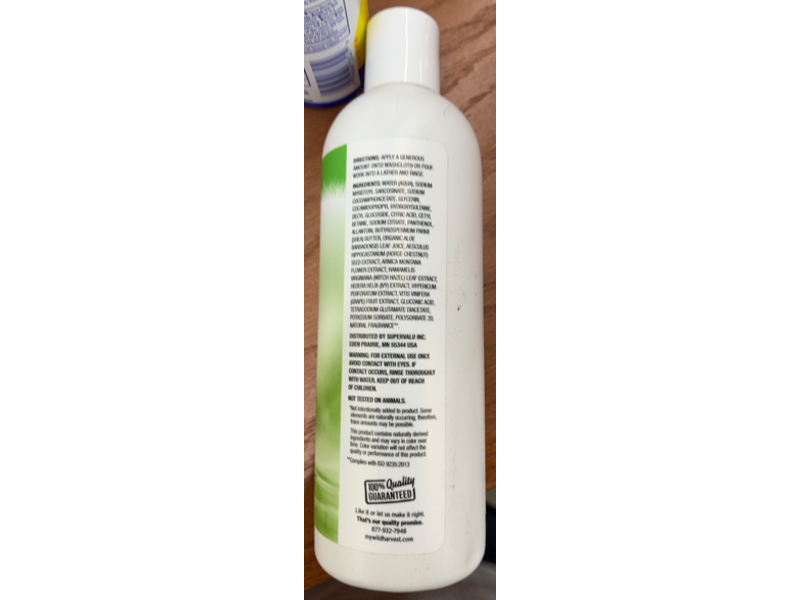 Wild Harvest Body Wash, Coconut Lemongrass, 16 fl oz/473 mL