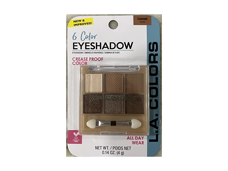 L.A. COLORS Eyeshadow, Nite Out, Playful, Lucky, Haute, 0.14 oz/4 g, Pack Of 4
