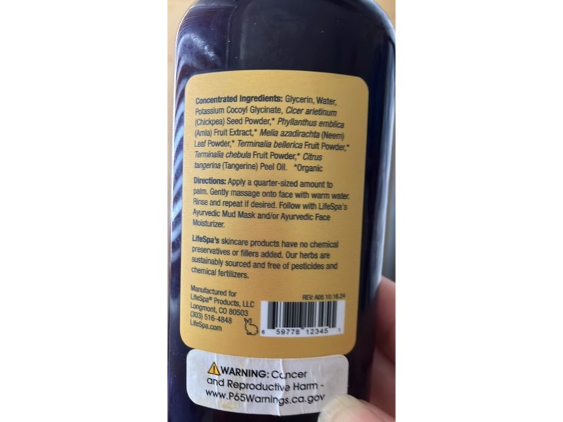 LifeSpa Ayurvedic Cleanser-Toner, 4 fl oz