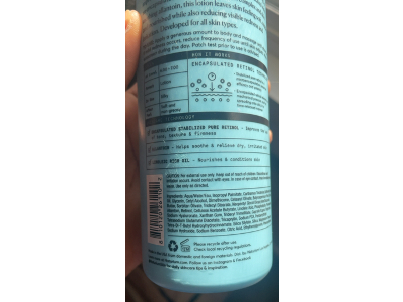 Naturium Skin-Renewing Retinol Body Lotion, 14 fl oz/414 mL