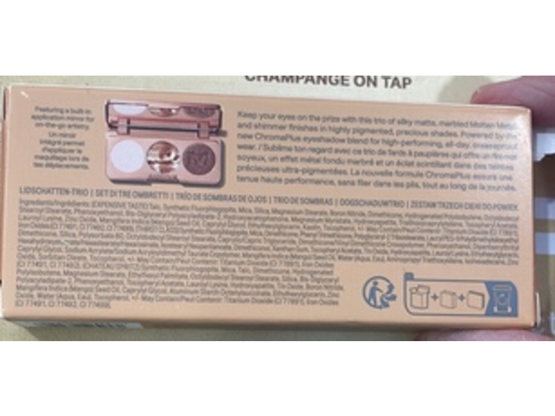 Morphe Trio Eyeshadow Palette, Champagne On Tap, 0.12 fl oz/3.5 g