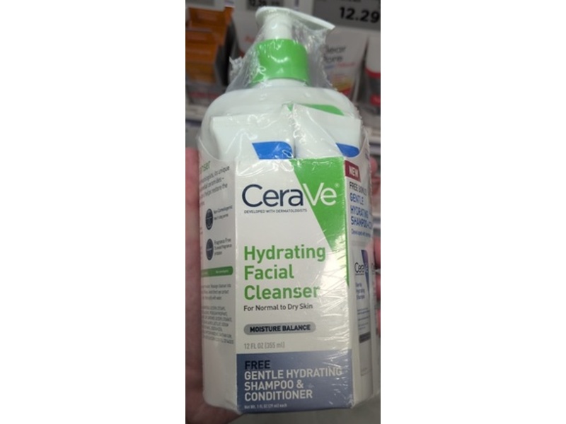 Cerave Hydrating Facial Cleanser, Normal To Dry Skin,, 12 fl oz/355 mL