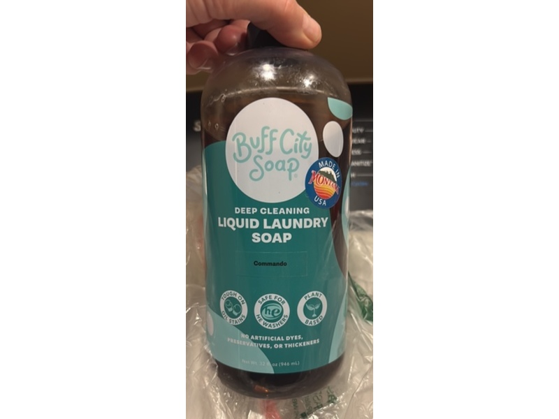 Buff City Soap Deep Cleaning Liquid Laundry Soap, Commando, 32 fl oz/946 mL