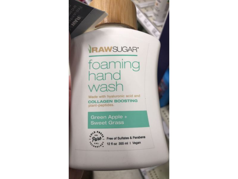 Raw Sugar Foaming Hand Wash, Green Apple + Sweet Grass, 12 fl oz/355 ml