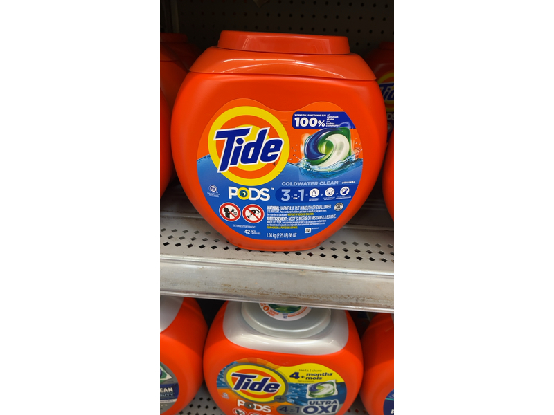 Tide Pods 3-In-1 Laundry Detergent, Original, 34 oz/967 g, 42 Pacs