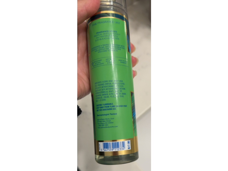 Bath & Body Works Fine Fragrance Mist, Waikiki Beach Coconut, 8 fl oz/236 mL