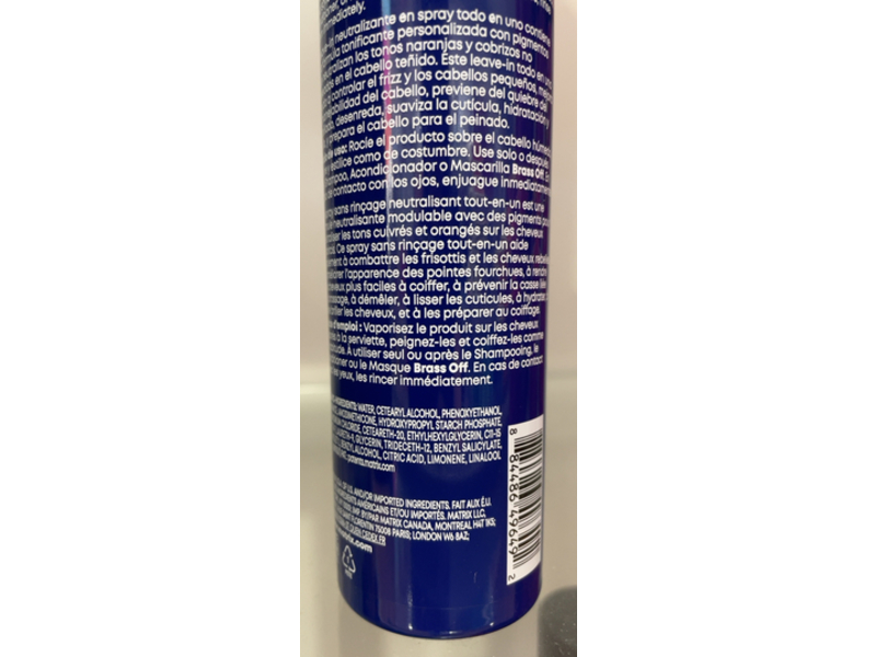 Matrix Total Results All - In - One Toning Leave - In Spray, Brass Off, 6.8 fl oz/200 mL