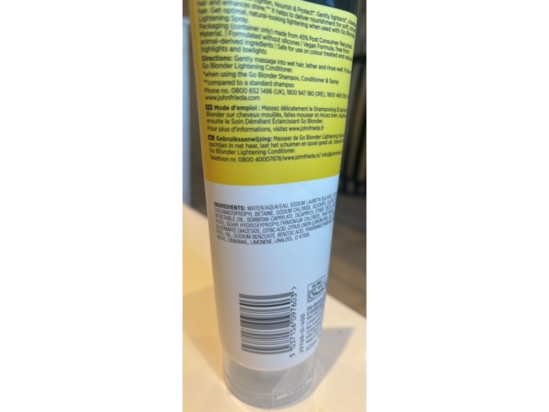 John Frieda Go Blonder Lightening Shampoo, 250 mL
