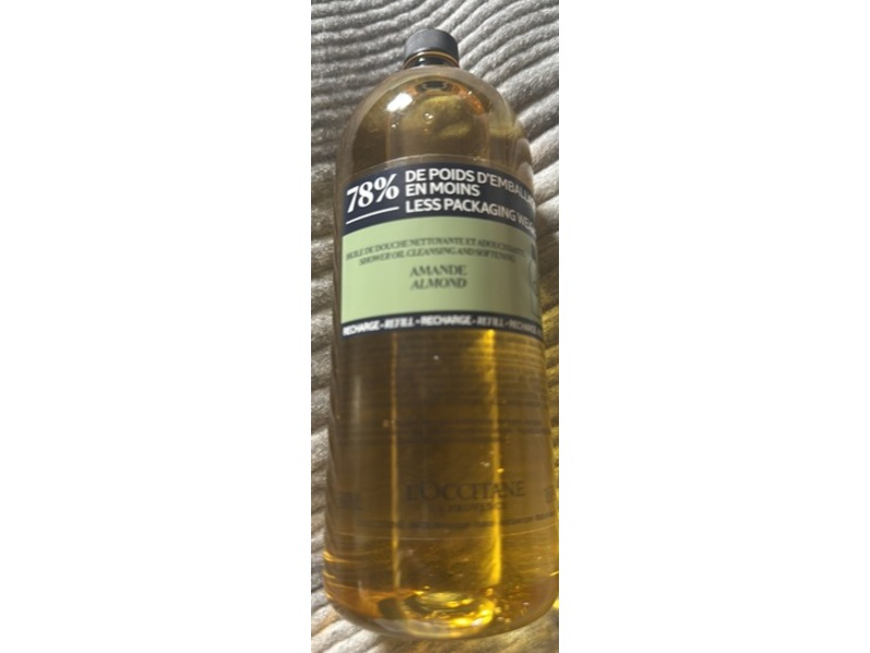 L'Occitane En Provence Shower Oil Refill, Almond, 16.9 fl oz/500 mL