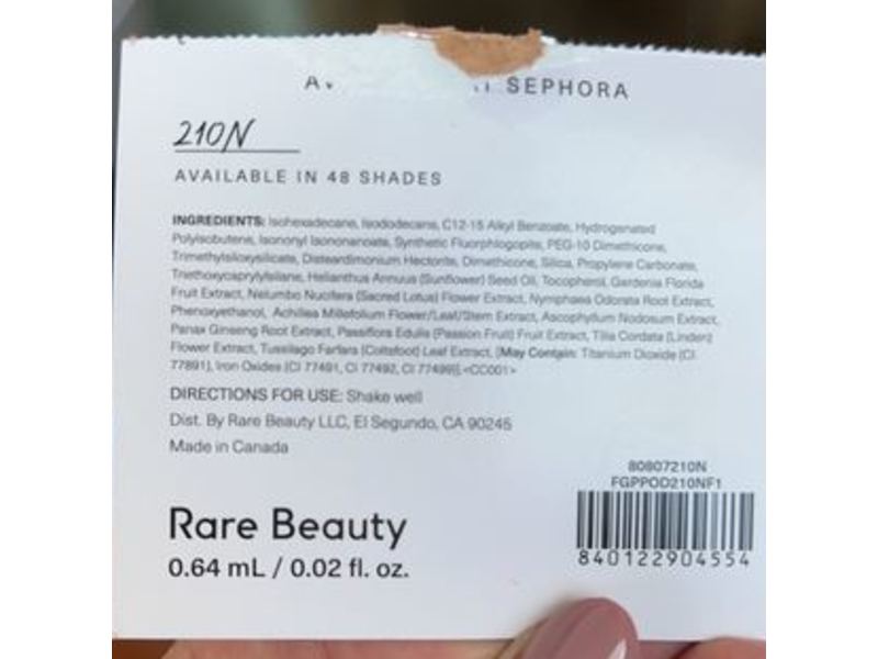 Rare Beauty Liquid Touch Foundation, 210 N, 0.02 fl oz/0.64 mL