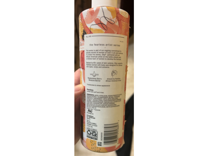 Olay Body Wash, Ceramides+Vanilla Bean, 20 fl oz/591 mL