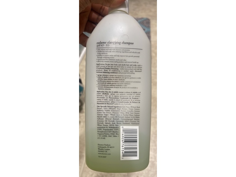 Elucence Beauty & Wellness Volume Clarifying Shampoo, 33.8 fl oz/1 L