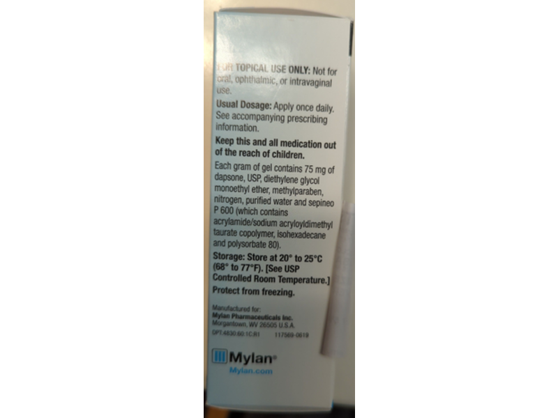 Dapsone Gel 7.5%, 60 g Mylan (RX)