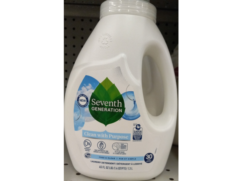 Seventh Generation Liquid Laundry Detergent, 30 Loads, 45 fl oz/1.3 L