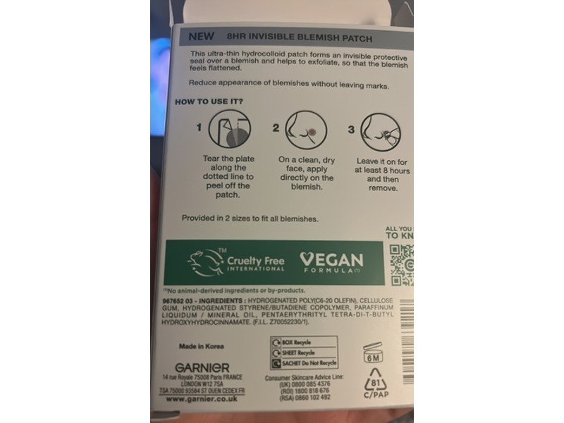 Garnier Pure Active Blemish Patch, Invisible, 44 Count