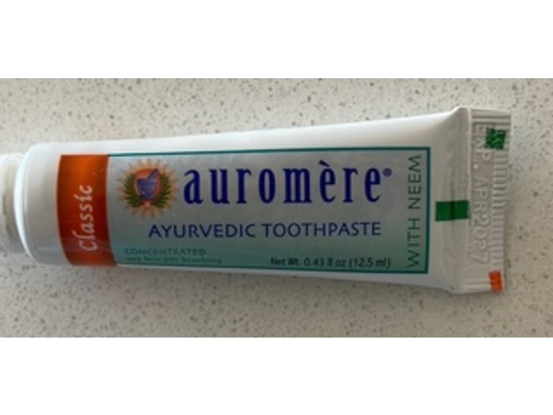 Auromere Ayurvedic Toothpaste, Classic Licorice, 0.43 fl oz/12.5 mL