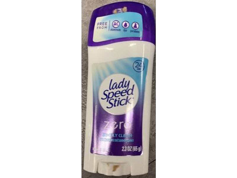 Lady Speed Stick Zero Simply Clear Deodorant, 2.3 oz/65 g
