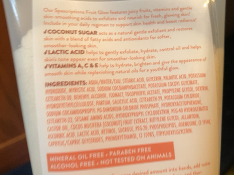 Spascriptions Fruit Glow Moisturizing Facial Cleanser, Coconut Sugar + Lactic Acid, 5 fl oz/150 mL