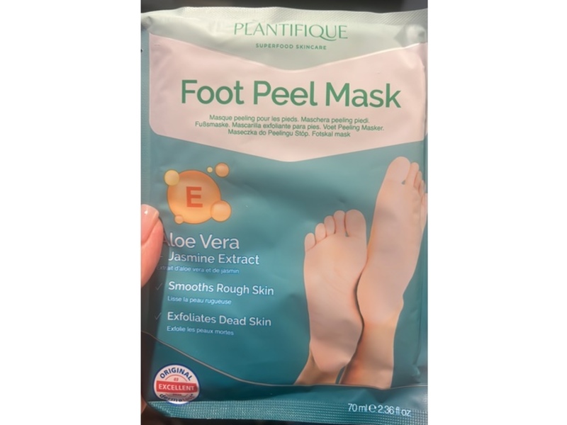 Plantifique Foot Peeling Mask, Aloe Vera, 2.36 fl oz/70 mL