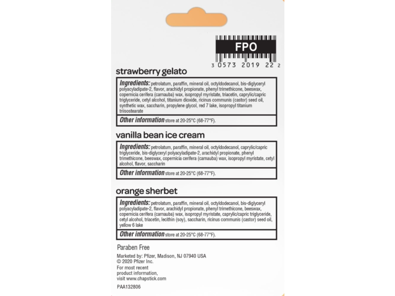 Chapstick Ice Cream Collection Lip Balm, 3 Pack