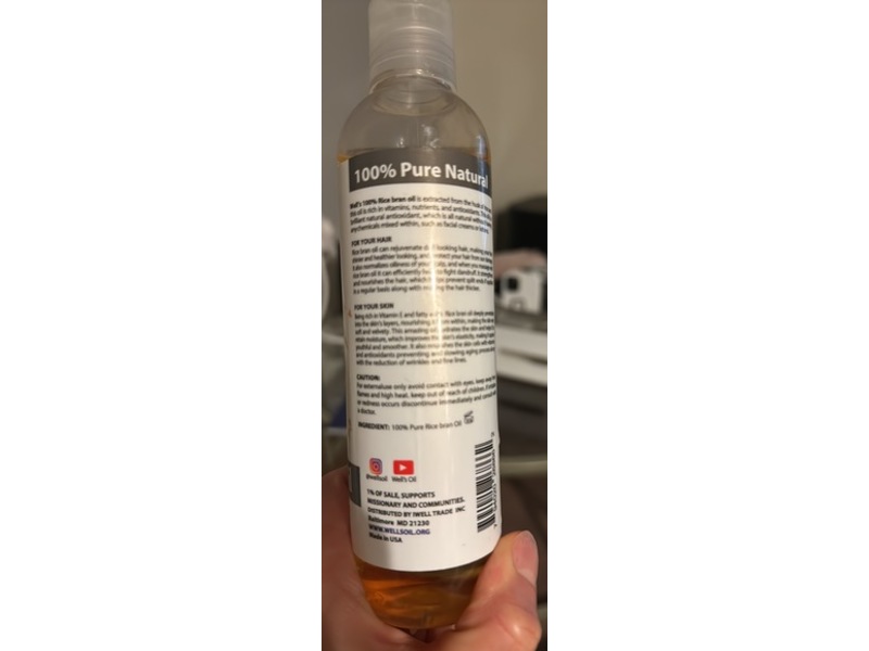 Well's Oil Rice Bran Oil, 8 fl oz/237 mL