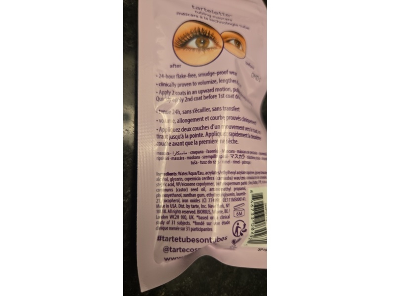 Tarte Tartelette Tubing Mascara, Black, 0.67 fl oz/2 mL