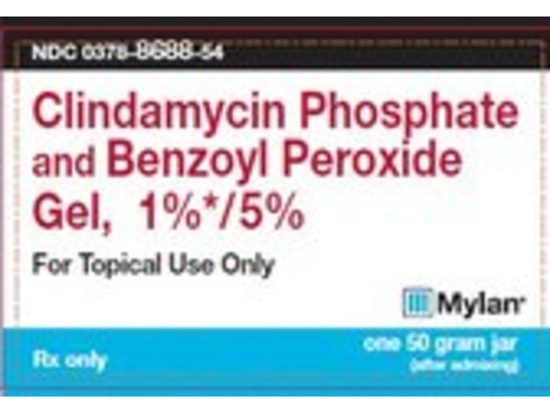 Clindamycin Phosphate and Benzoyl Peroxide Gel, 1%/5%, 50 g, Mylan Pharmaceuticals (Rx)