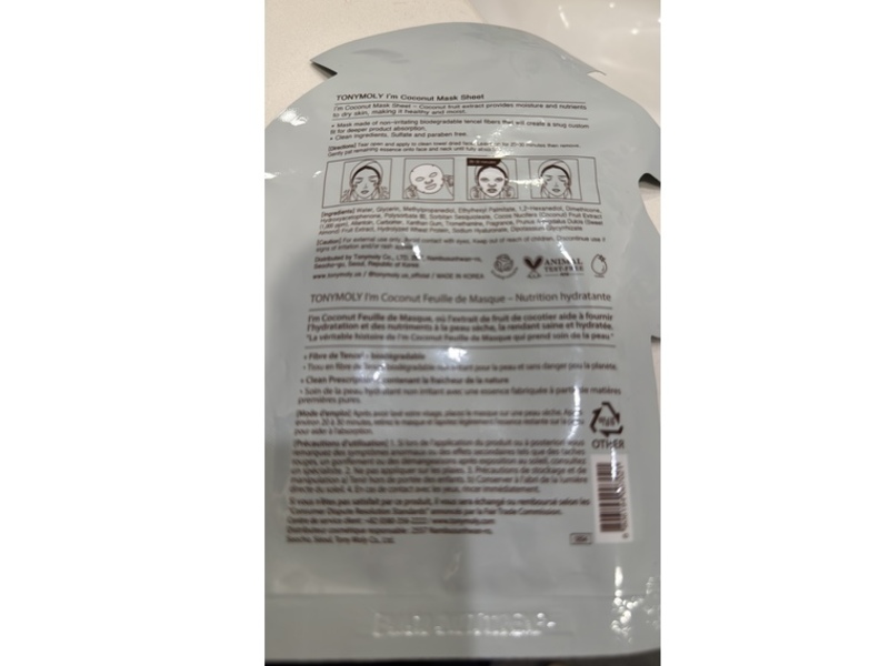 Tonymoly Hydrating Mask Sheet, I'm Coconut, 0.74 fl oz/21 g
