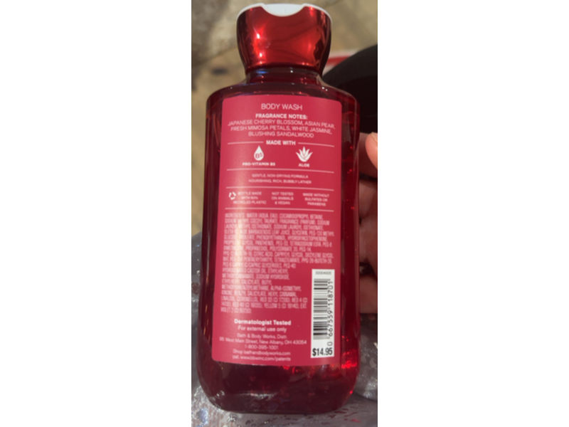 Bath & Body Works Japanese Cherry Blossom Body Wash, Pro-Vitamin B5 + Aloe, 10 fl oz/295mL