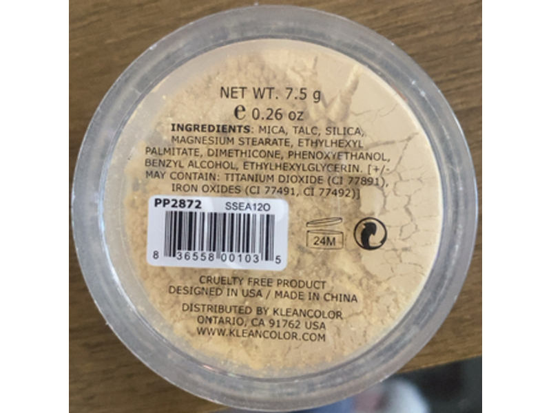 Kleancolor Brightening Setting Loose Powder, Banana, 0.26 oz/7.5 g