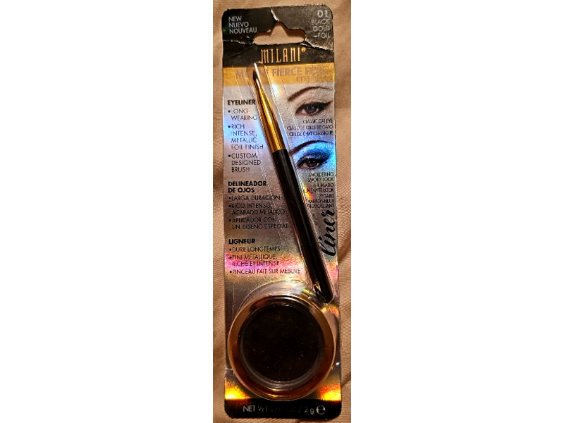 Milani Fierce Foil Eyeliner, 01 Black Gold Foil, 0.07 oz/2 g