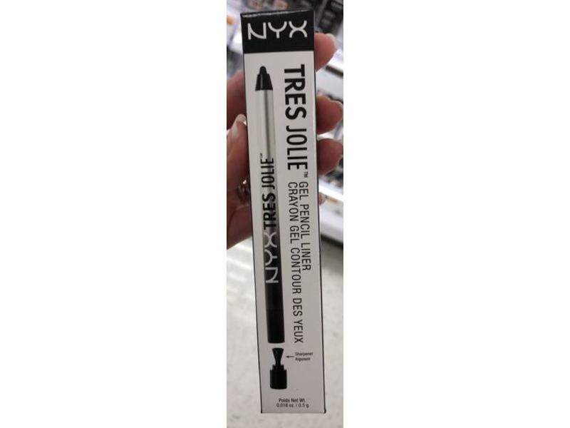 NYX Tres Jolie Gel Pencil Liner With Sharpener TJL01 Pitch Black, .5 g