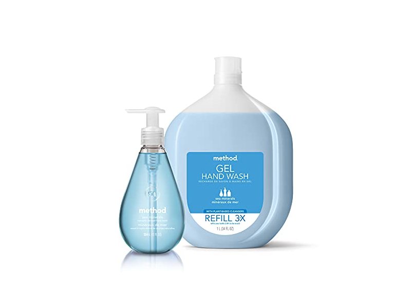 Method Gel Hand Soap Refill, Free + Clear, Recyclable Bottle, 34 oz, 4 pack