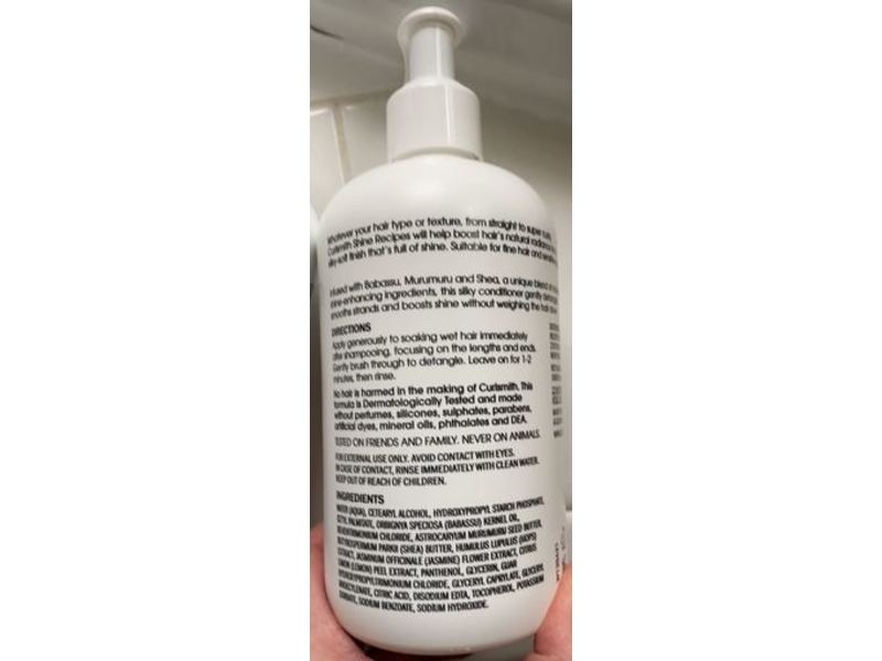 CurlSmith Shine Conditioner, Fragrance Free, 12 fl oz/355 mL