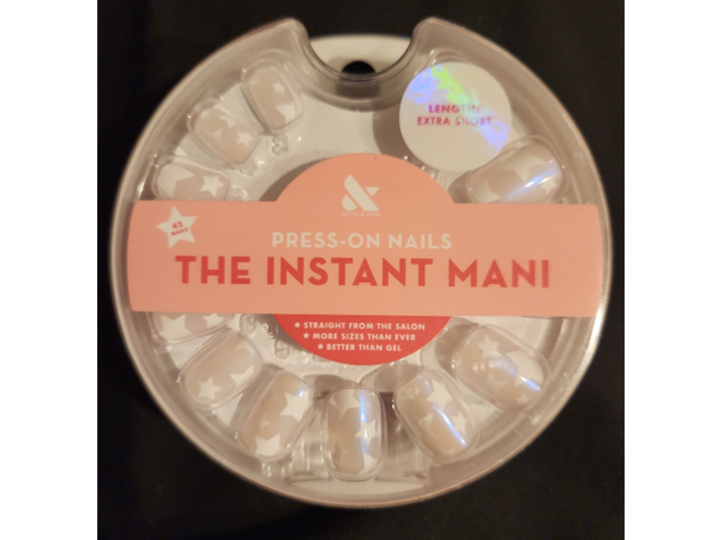 Olive & June Press On Nails The instant Main, Pink Goldfish Large Star, 42 Count