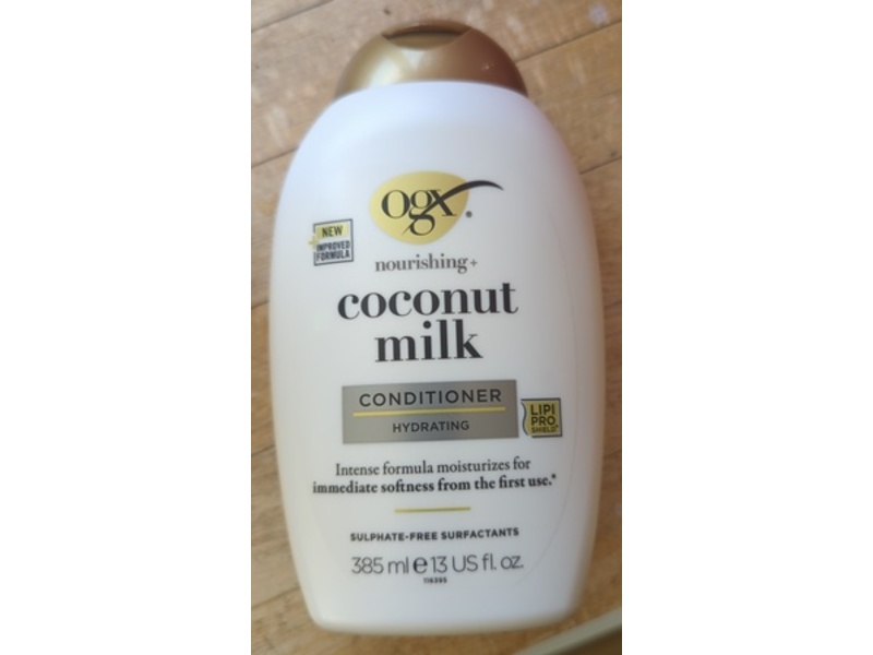 OGX Nourishing+ Conditioner, Coconut Milk, 13 fl oz/385 mL